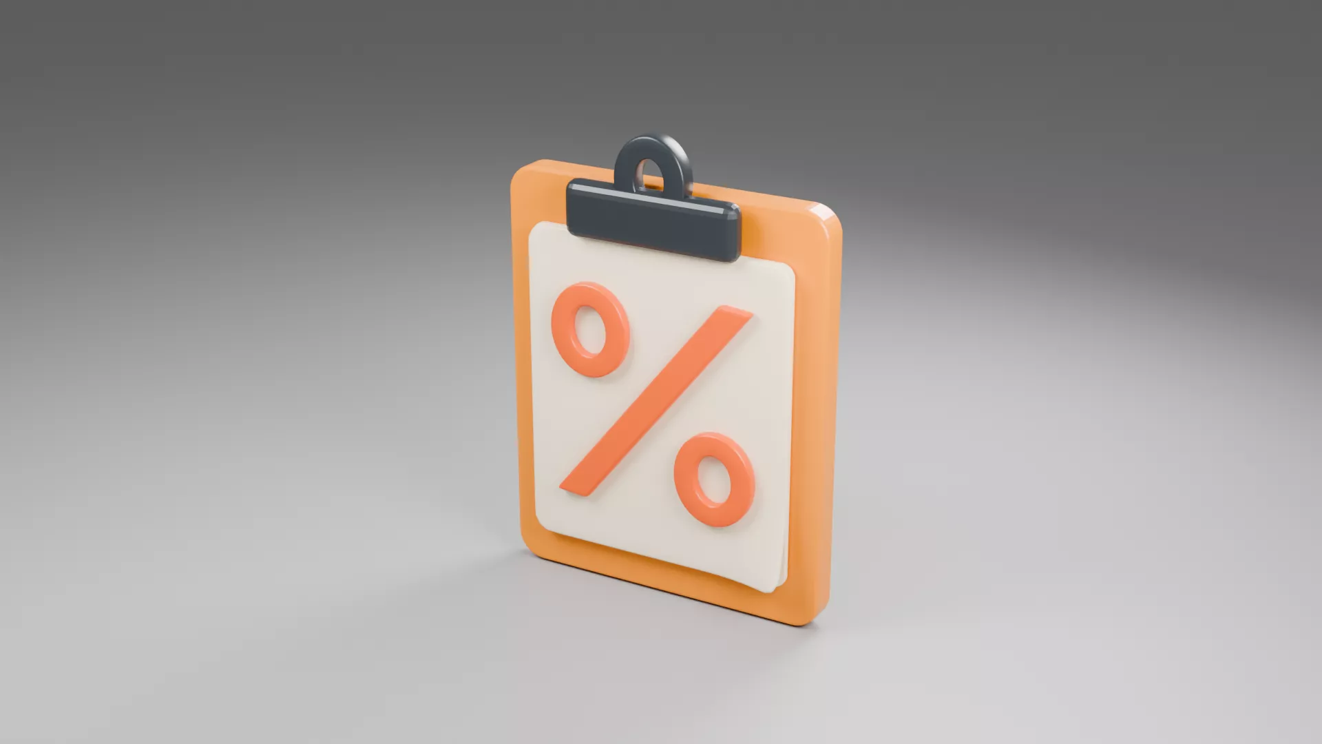 Clipboard Style Sale Percentage Icon Low-poly 3D model