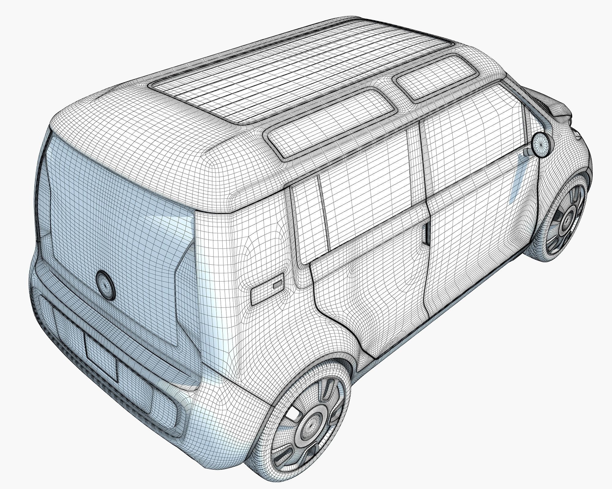 Yellow Mini Car 3D model_14