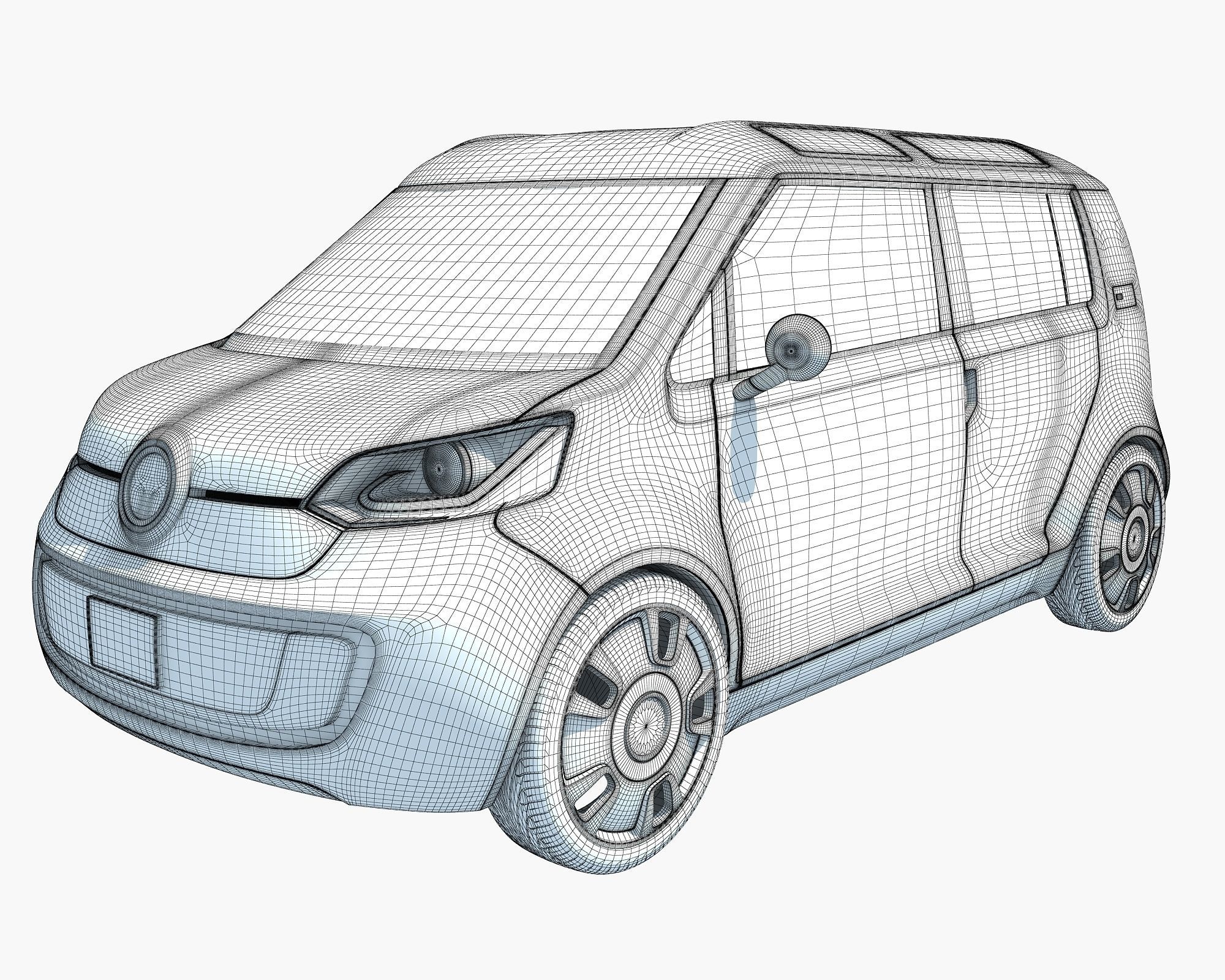 Yellow Mini Car 3D model_11