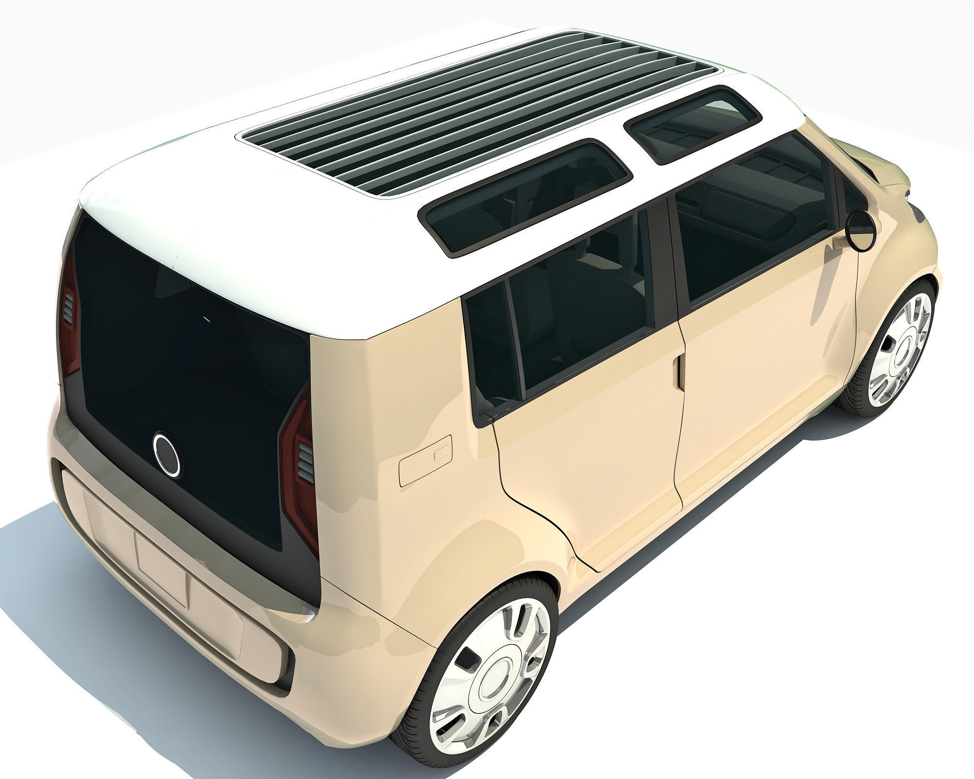 Yellow Mini Car 3D model_3