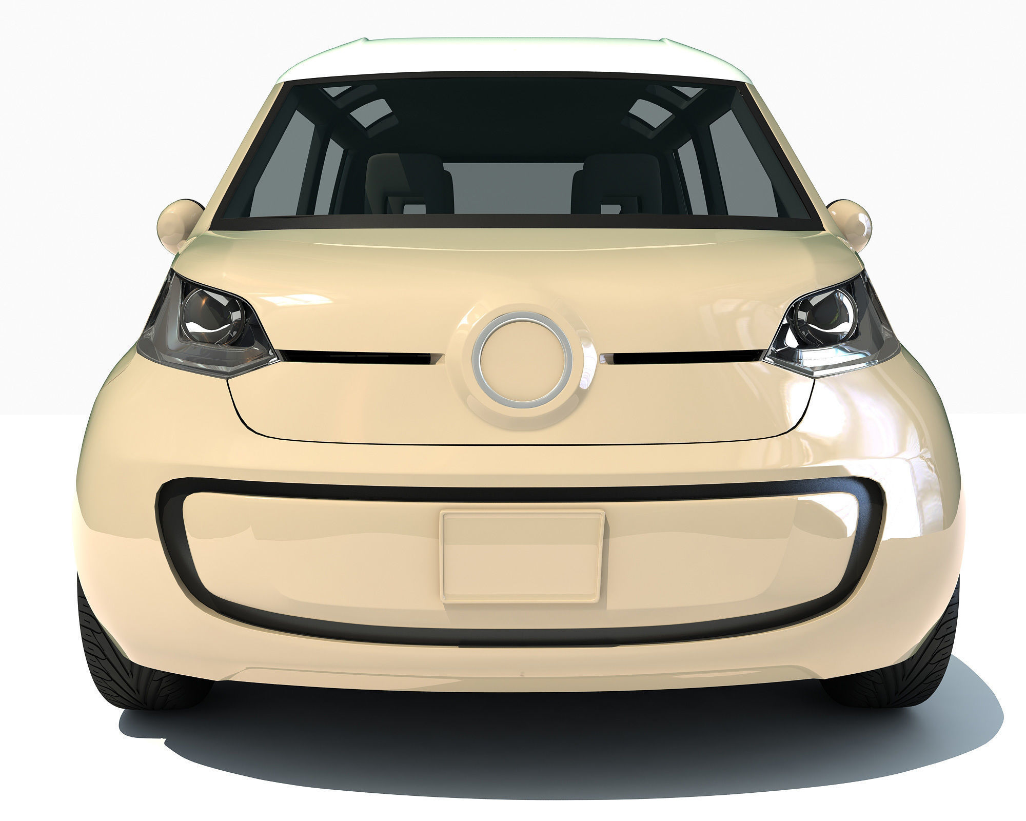 Yellow Mini Car 3D model_7