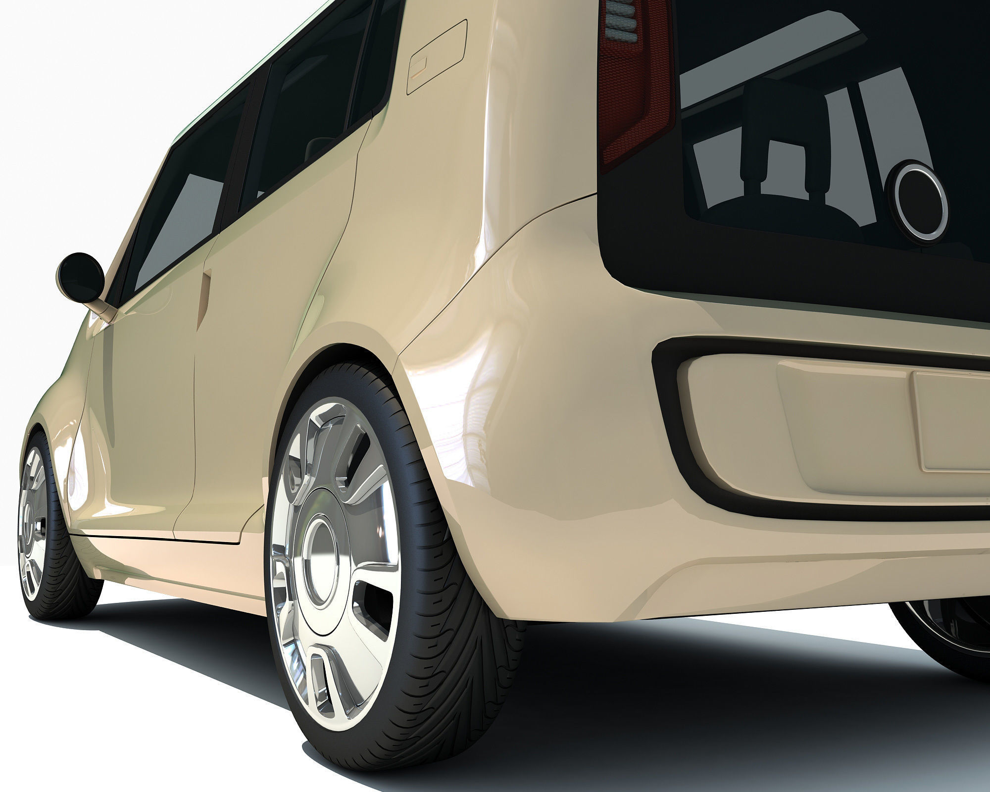 Yellow Mini Car 3D model_10