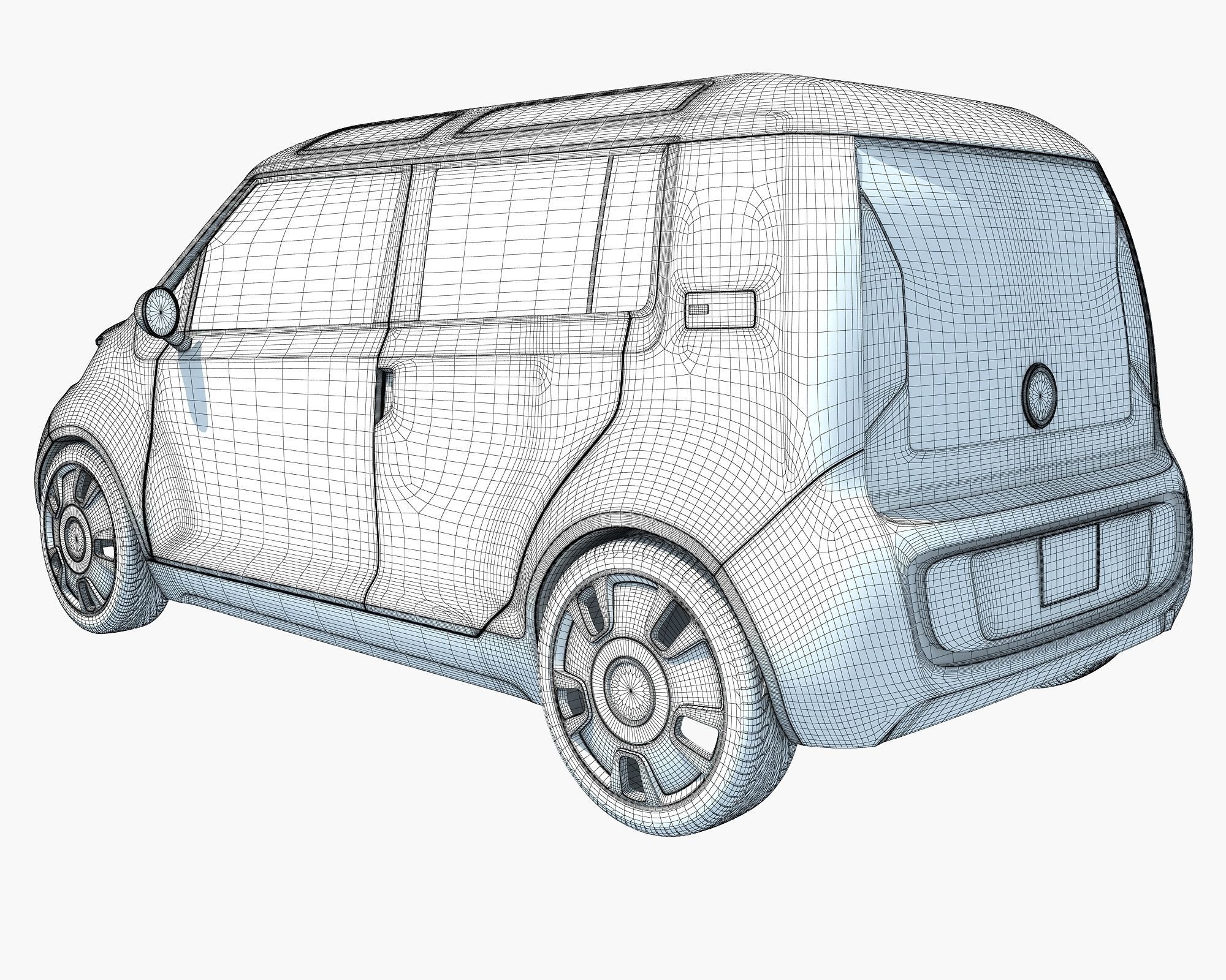 Yellow Mini Car 3D model_13