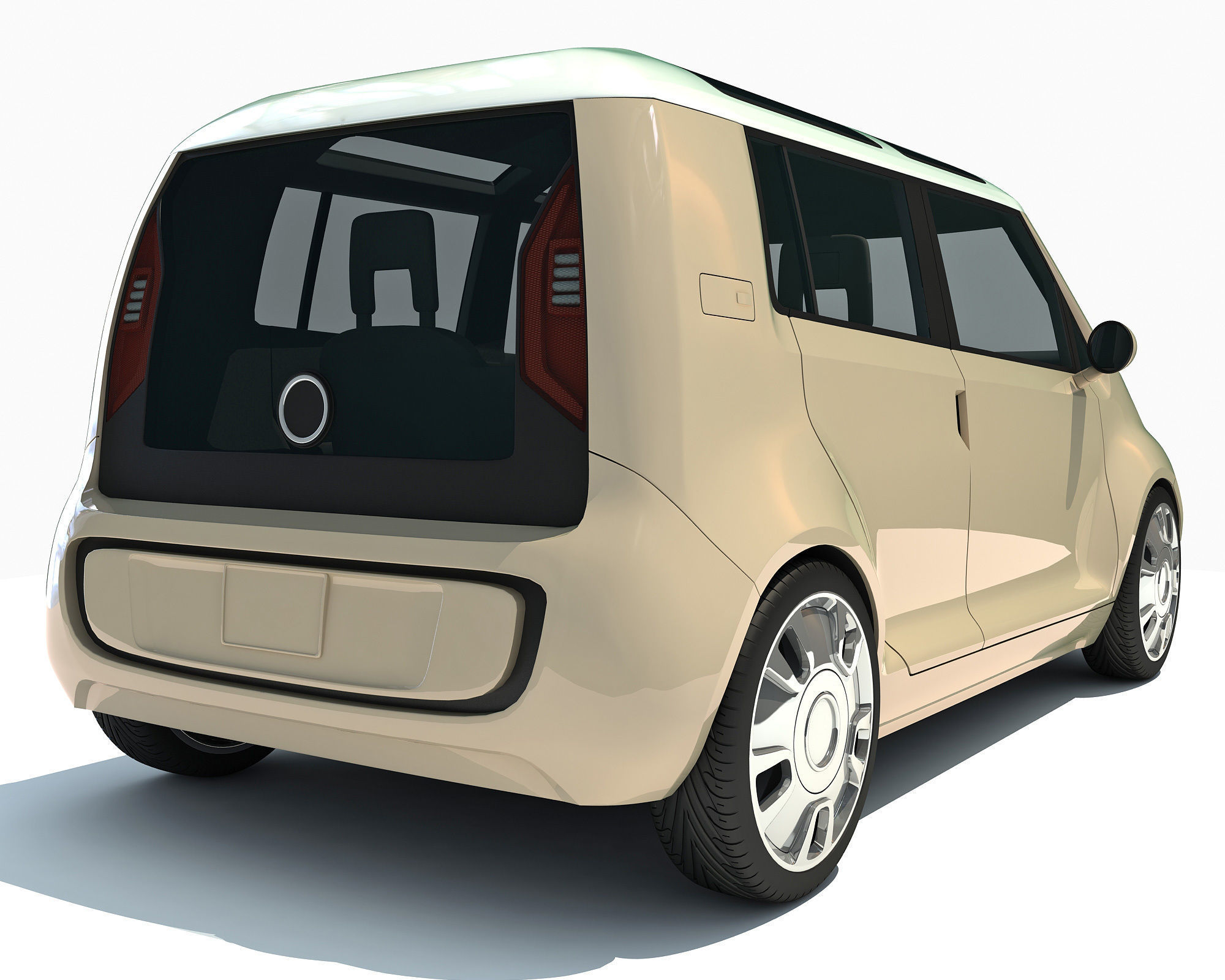 Yellow Mini Car 3D model_4