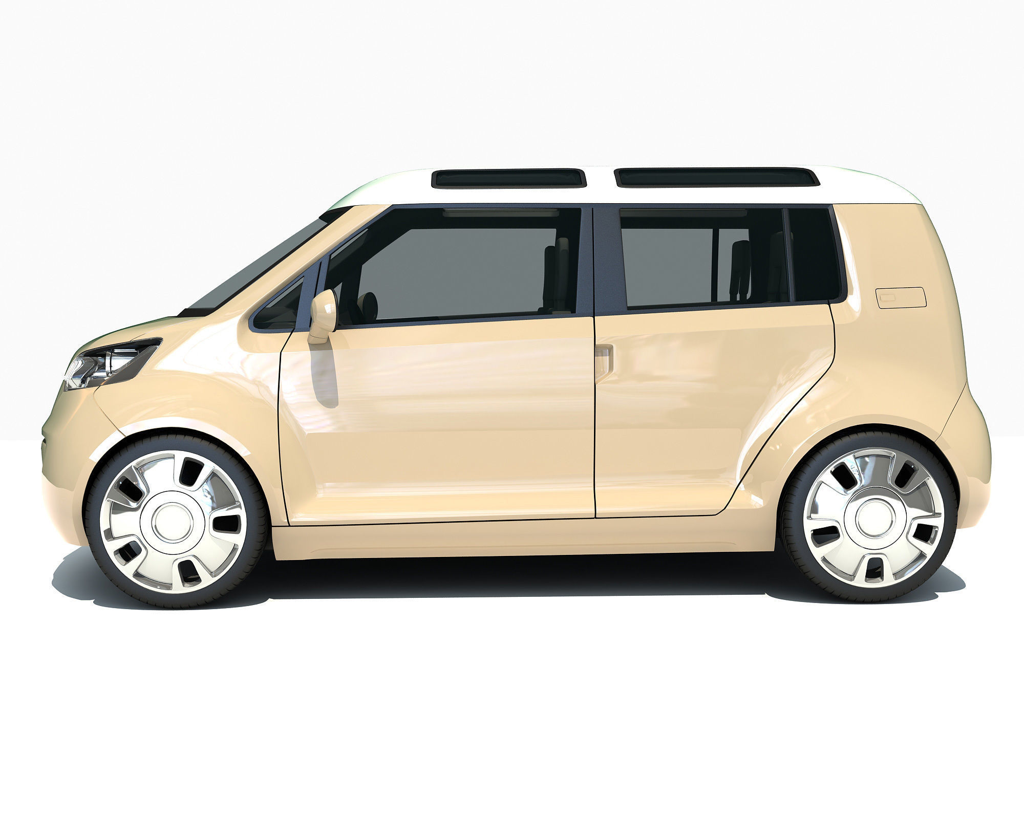 Yellow Mini Car 3D model_1