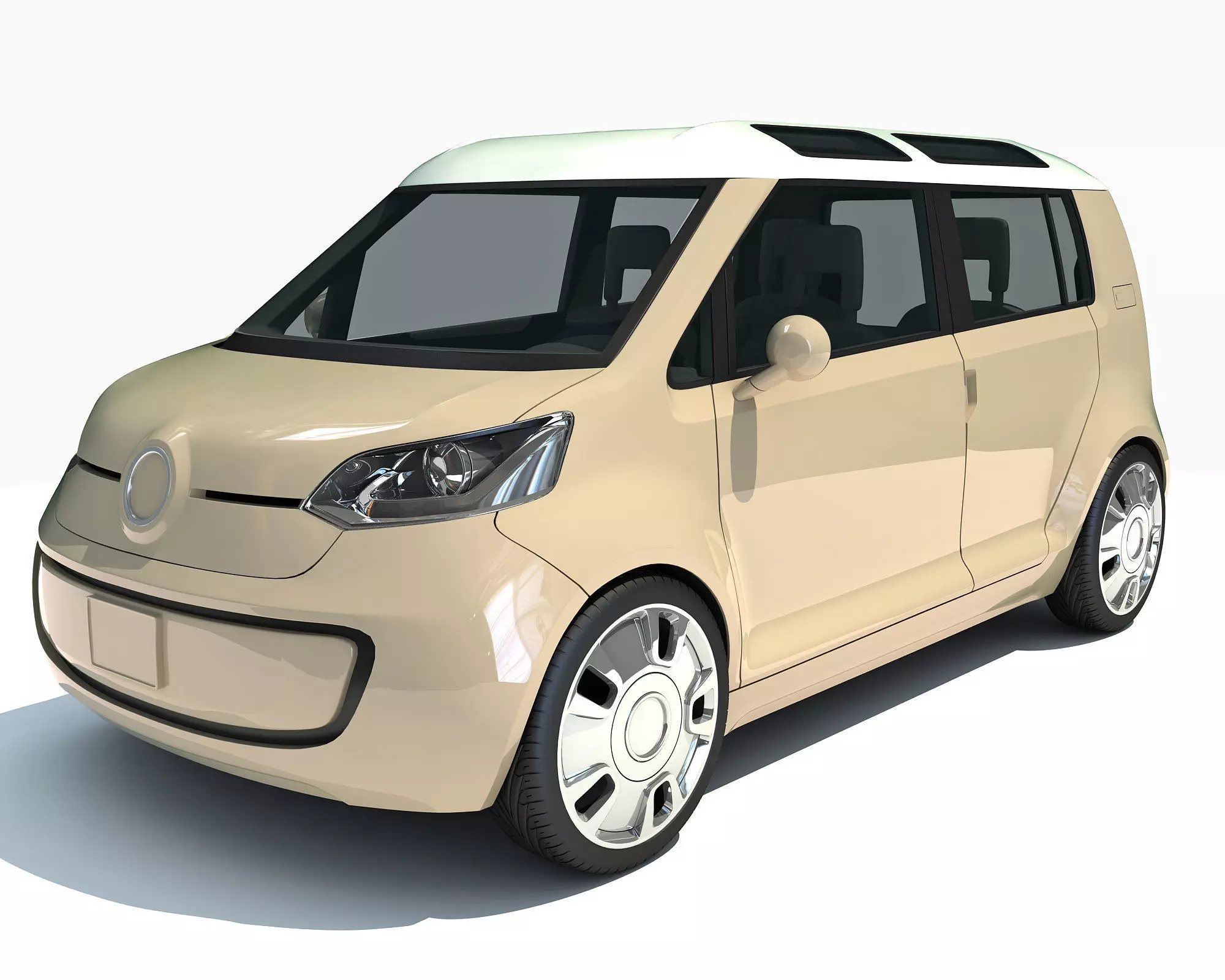 Yellow Mini Car 3D model_0