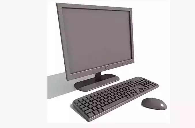 LCD Monitor Keyboard Mouse 3D model