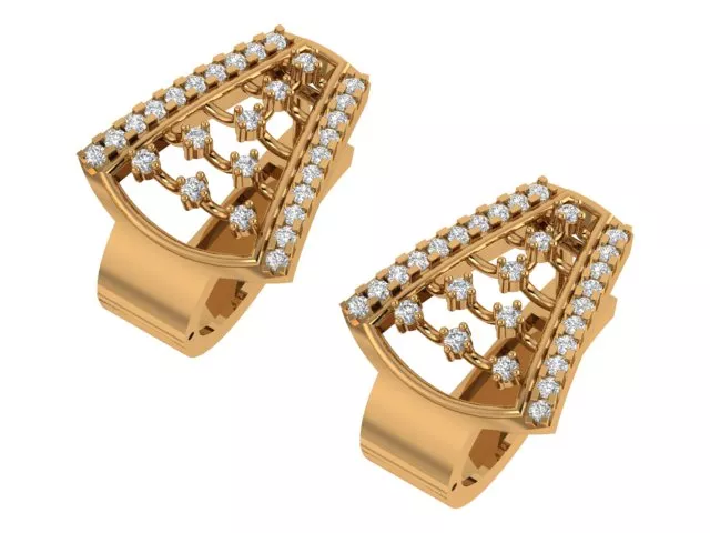 Geometric Diamond Hoop Earrings 3D print model