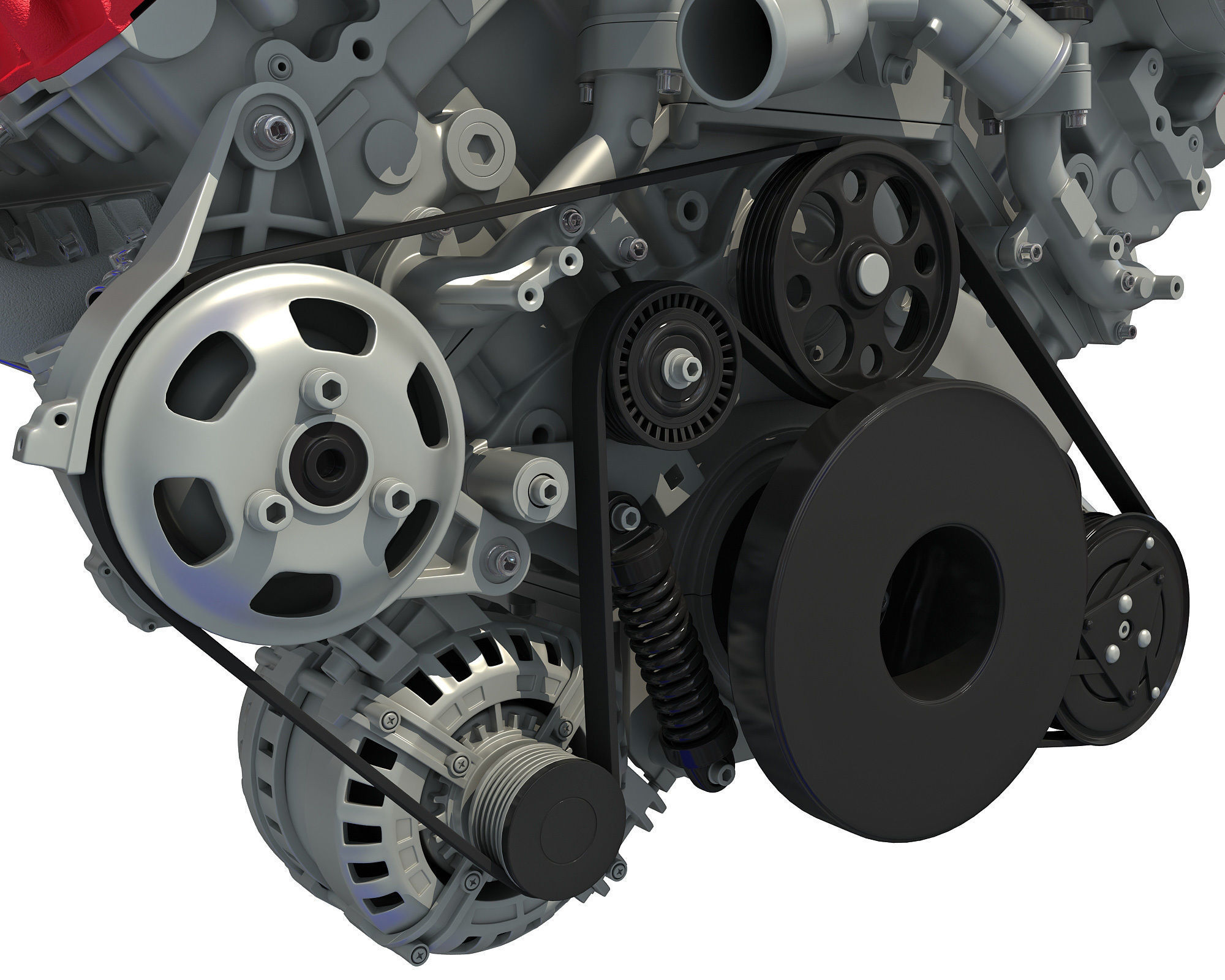 Turbocharged V8 Engine 3D model_11