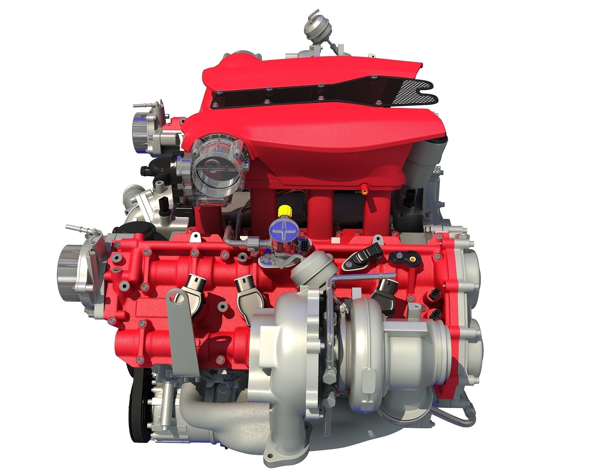 Turbocharged V8 Engine 3D model_1