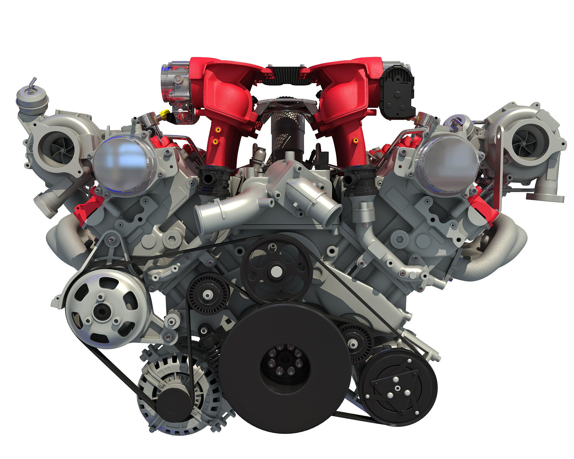 Turbocharged V8 Engine 3D model_9