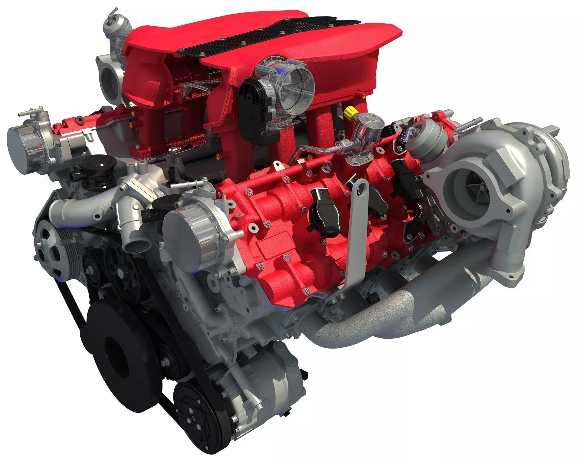 Turbocharged V8 Engine 3D model_0