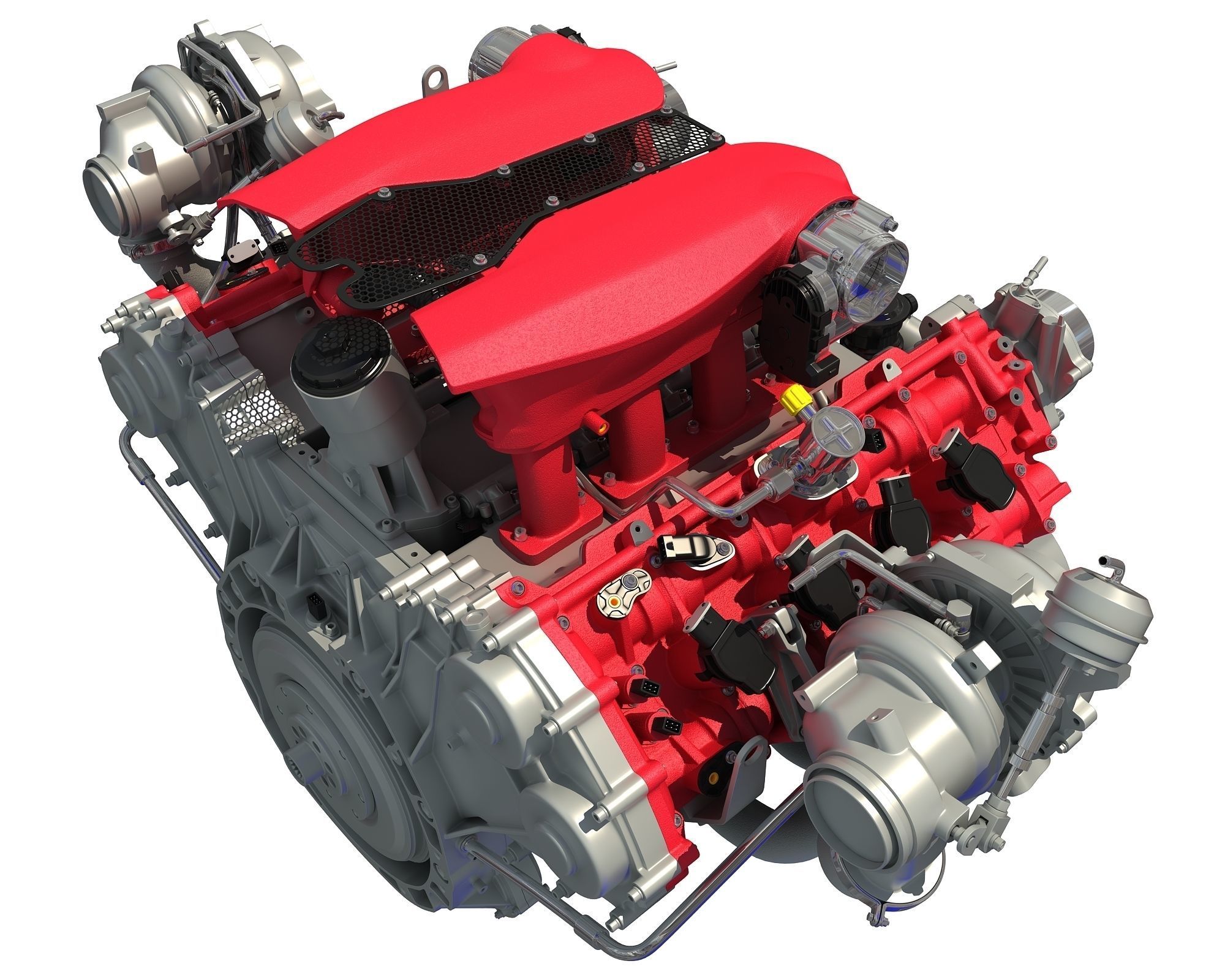 Turbocharged V8 Engine 3D model_5