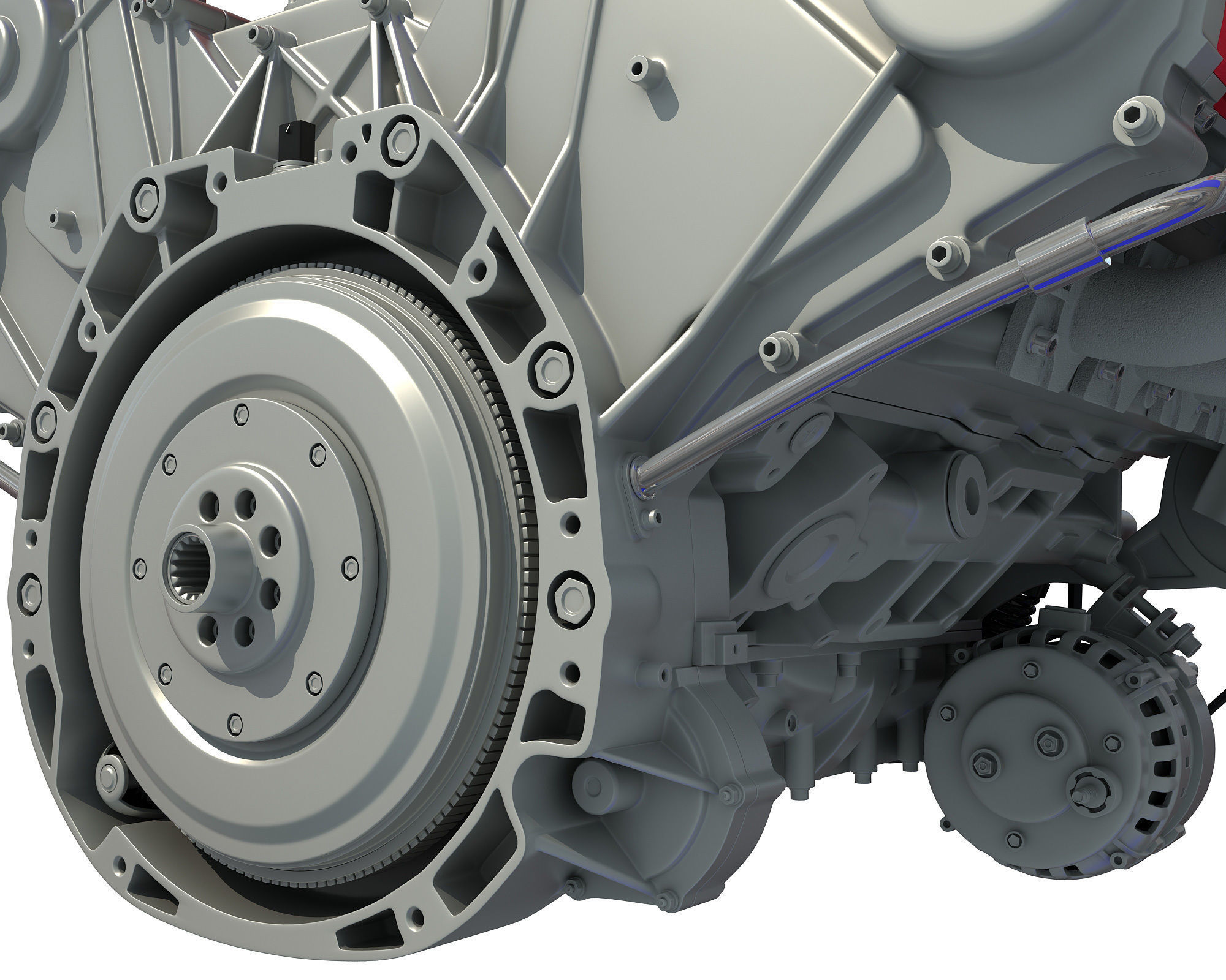 Turbocharged V8 Engine 3D model_12