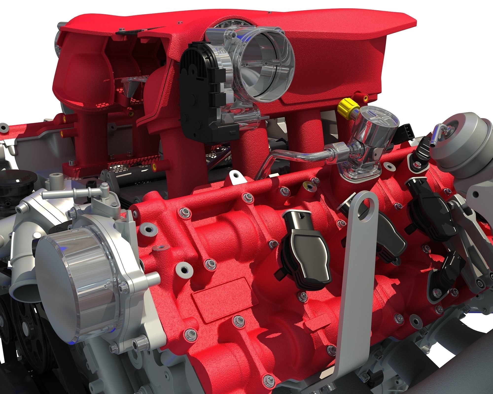 Turbocharged V8 Engine 3D model_10