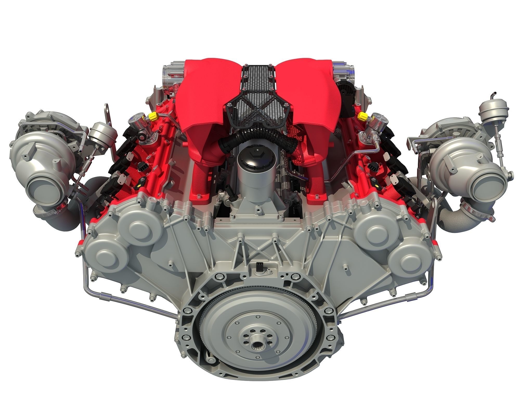 Turbocharged V8 Engine 3D model_2