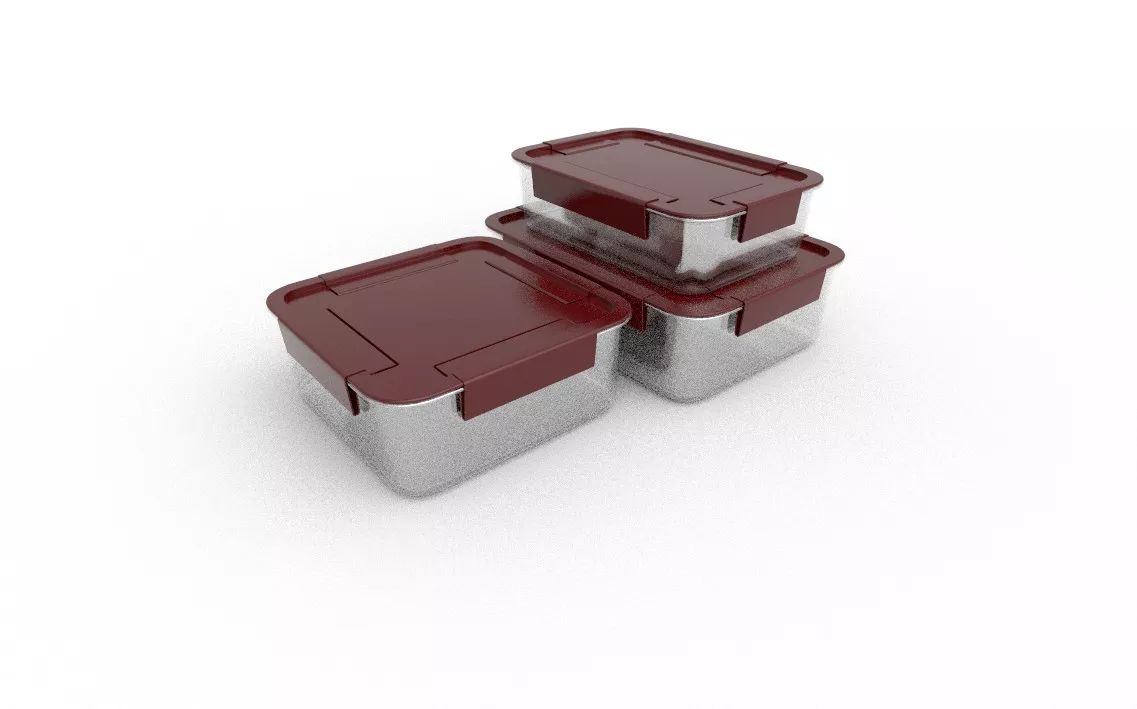 Food Storage Containers M05D Low-poly 3D model