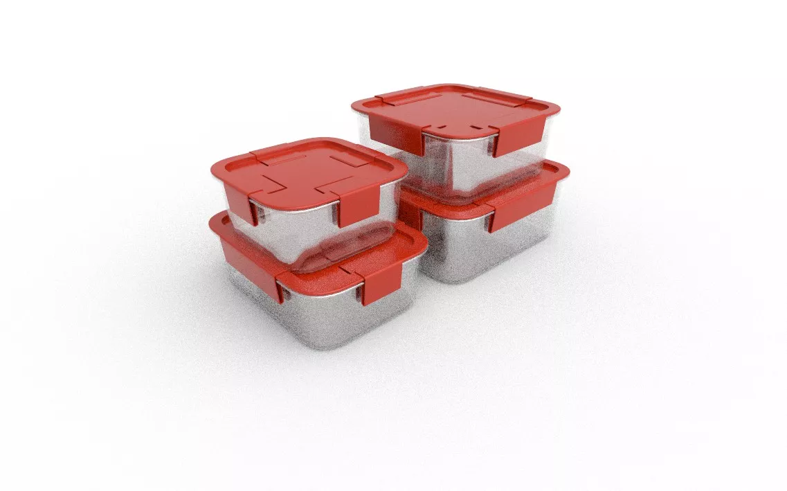 Food Storage Containers M05E Low-poly 3D model