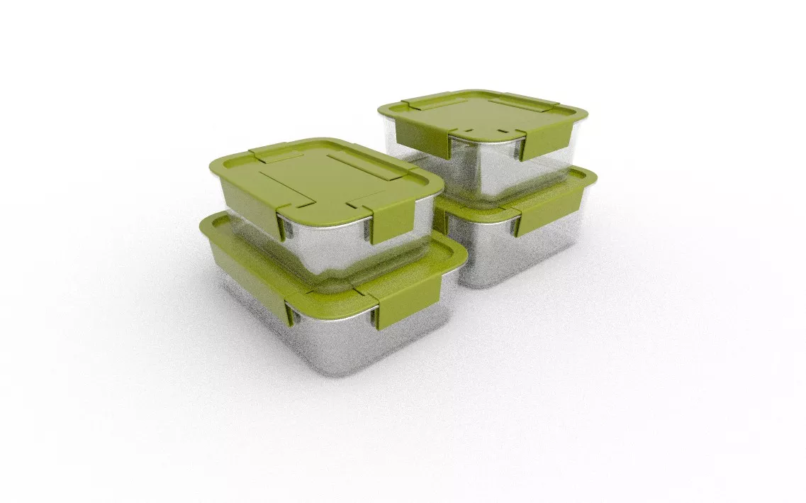 Food Storage Containers M05F Low-poly 3D model