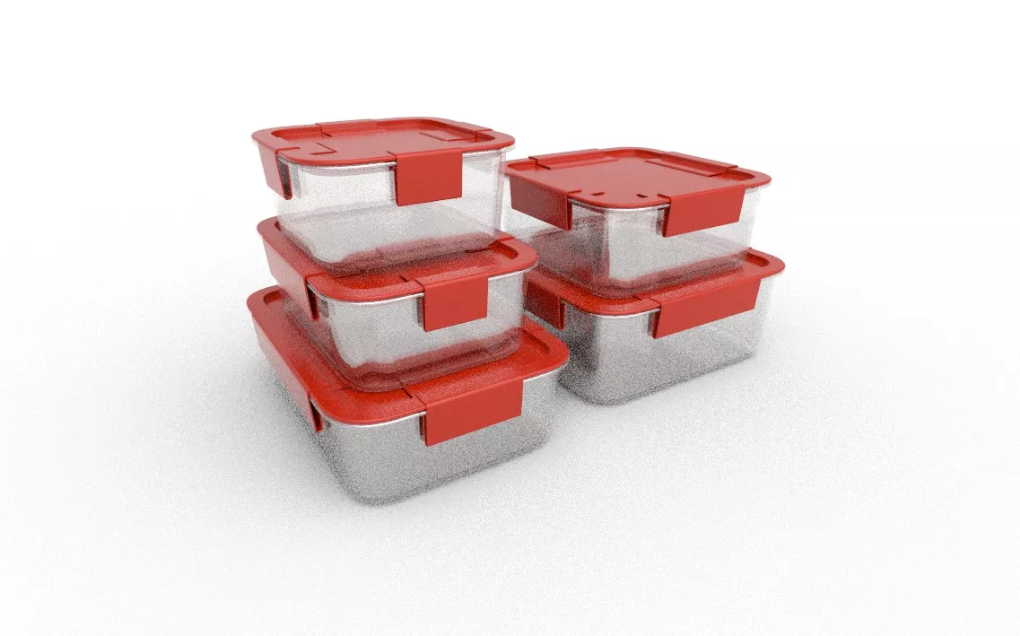 Food Storage Containers M05H Low-poly 3D model