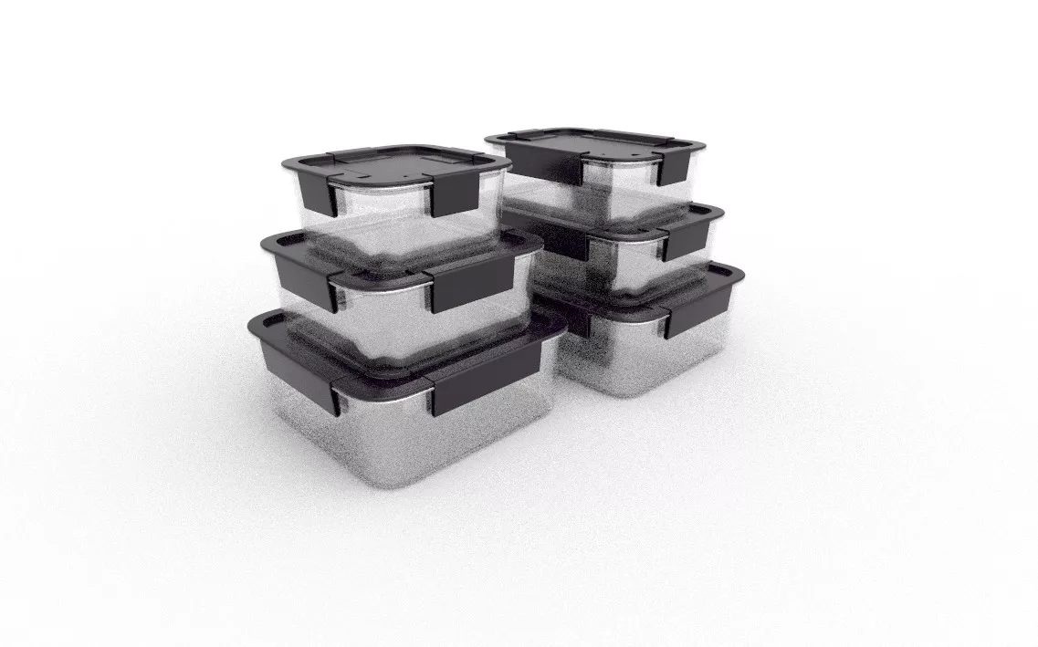 Food Storage Containers M05J Low-poly 3D model