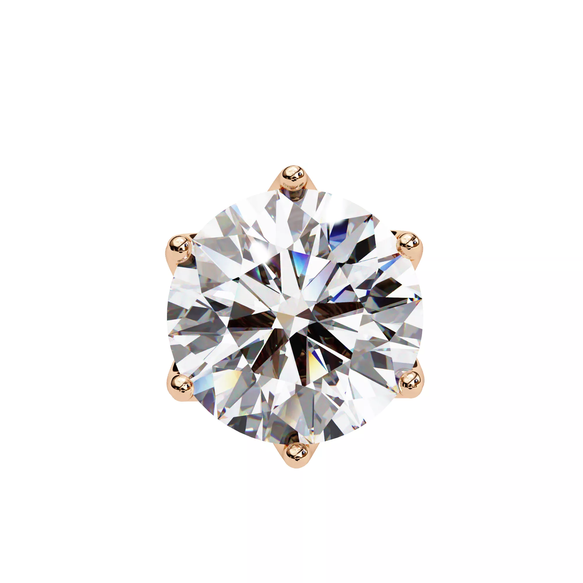 Earring Models Rounded Round -Cut Solitaire stud Earring 3D Model 3D print model 3D model 3D ...