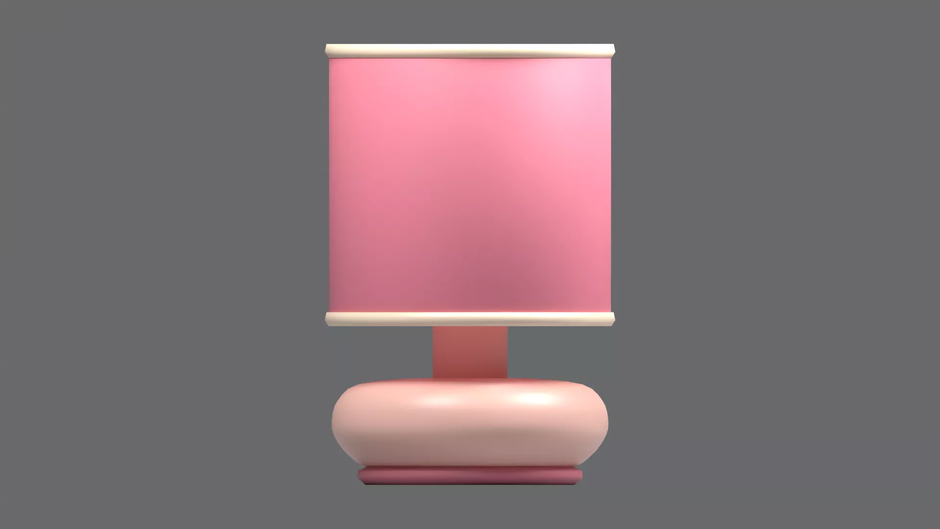 Pink Cylindrical Bedside Lamp Low-poly 3D model