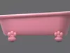 3D model Pink Clawfoot Bath with Flower Feet VR / AR / low-poly | CGTrader