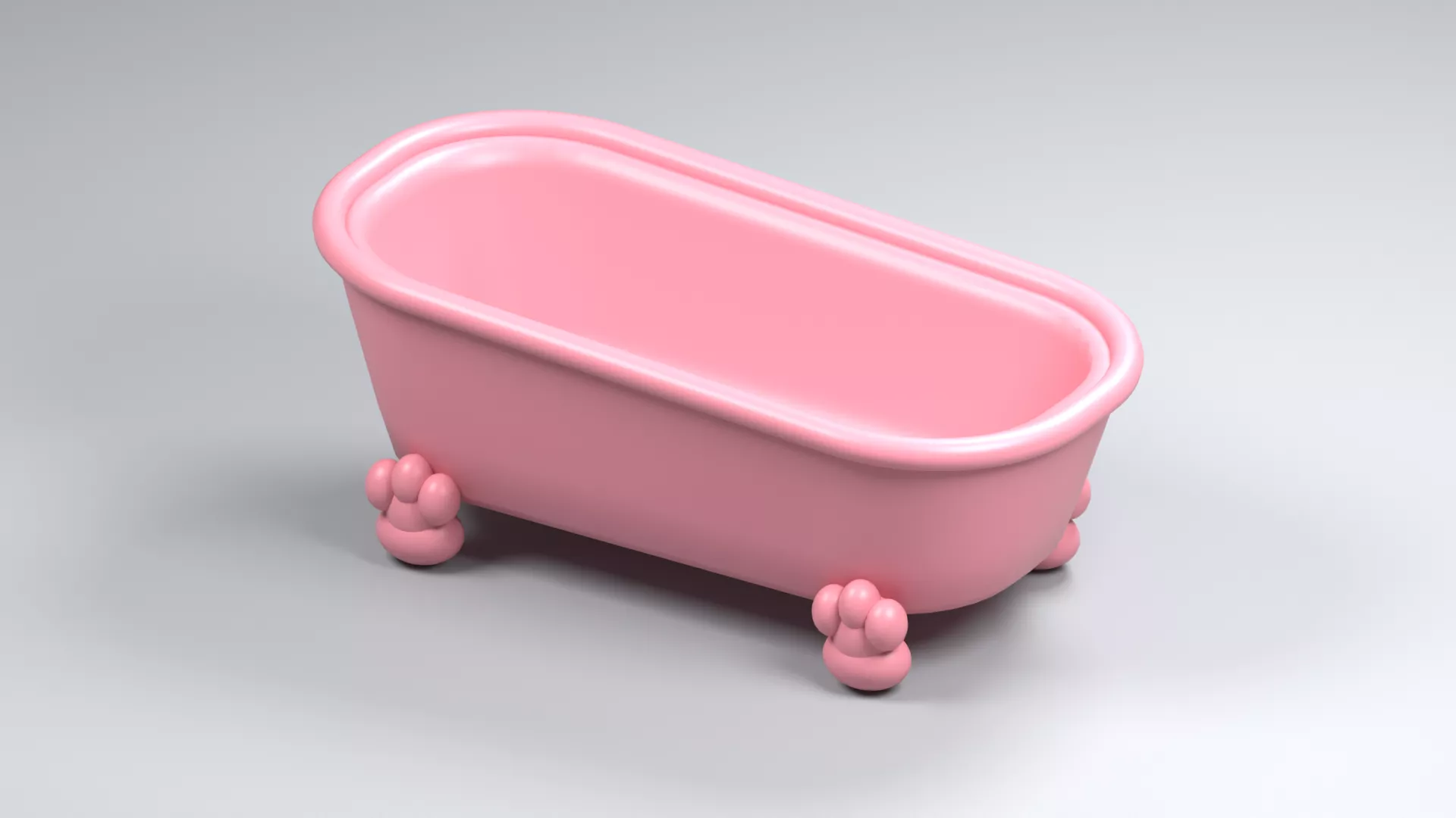 3D model Pink Clawfoot Bath with Flower Feet VR / AR / low-poly | CGTrader