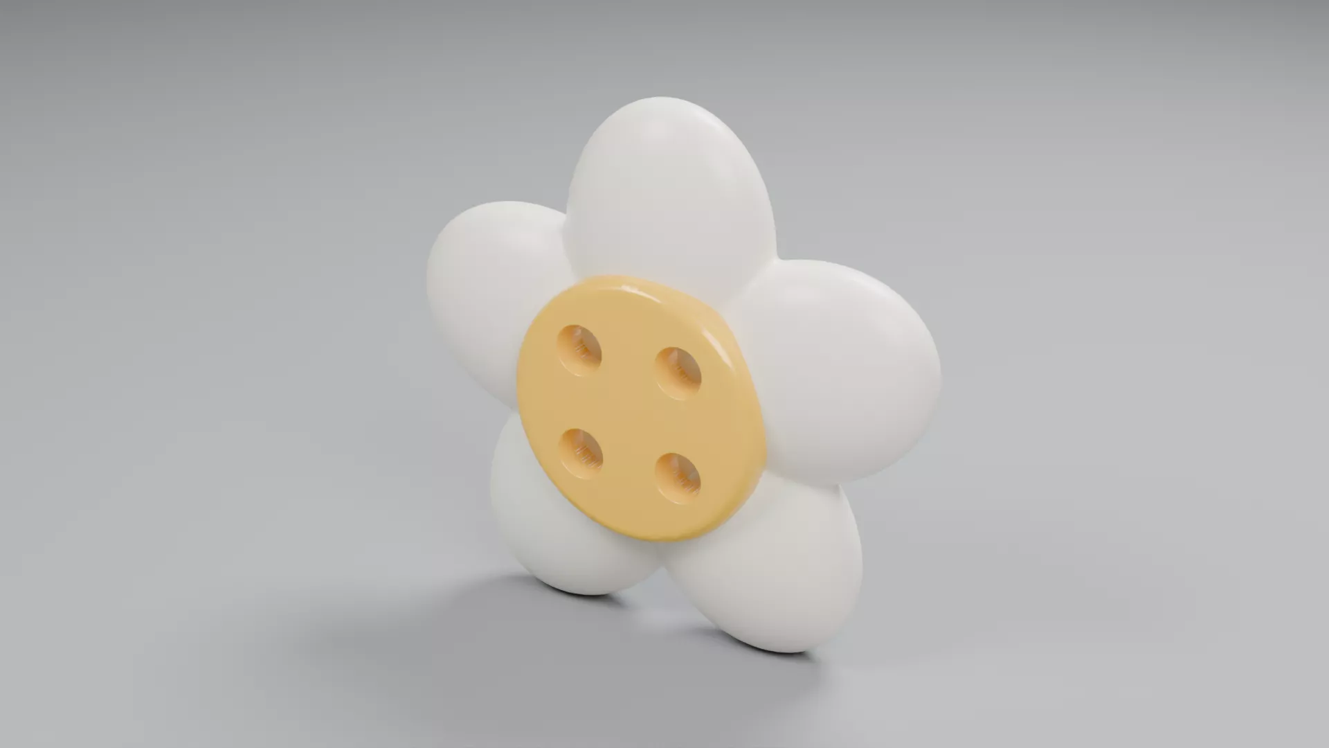 Daisy Shaped Sewing Button Low-poly 3D model