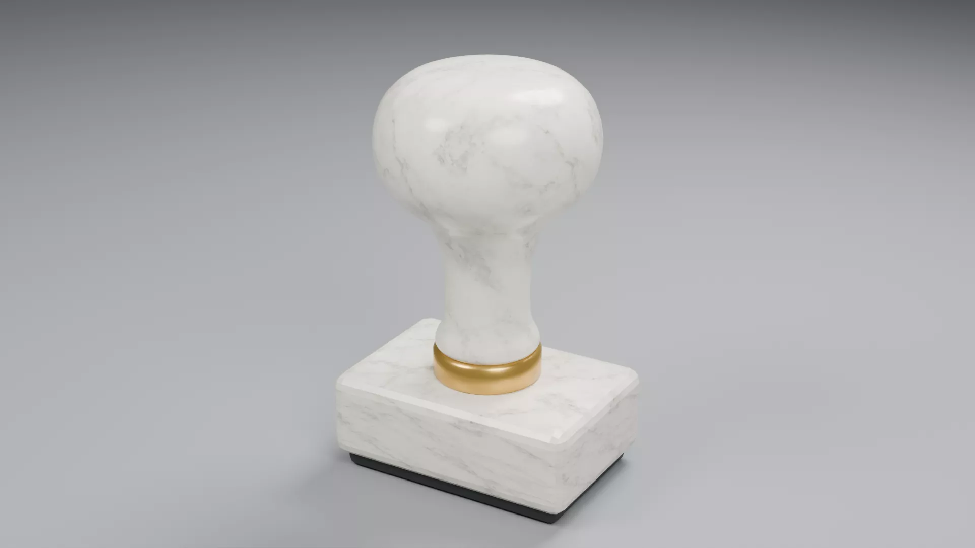White Marble Style Rubber Stamp Low-poly 3D model
