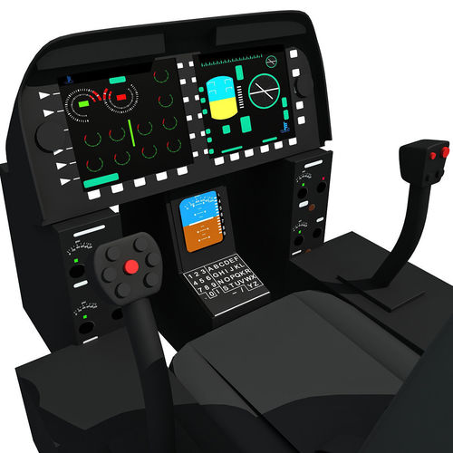 Black Helicopter Cockpit 3D model