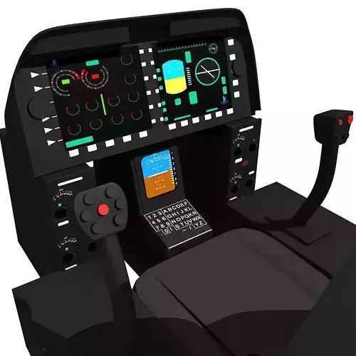 Black Helicopter Cockpit 3D model