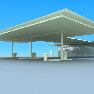 Gas Station 3D model_0
