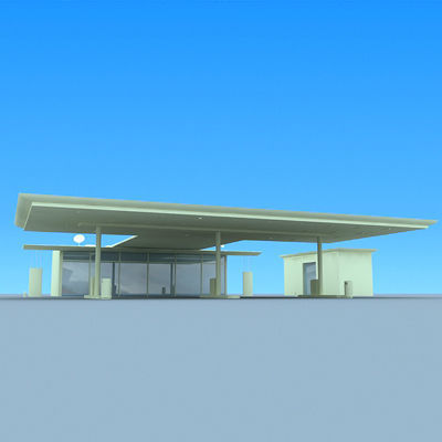 Gas Station 3D model_1