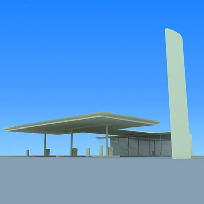 Gas Station 3D model_3