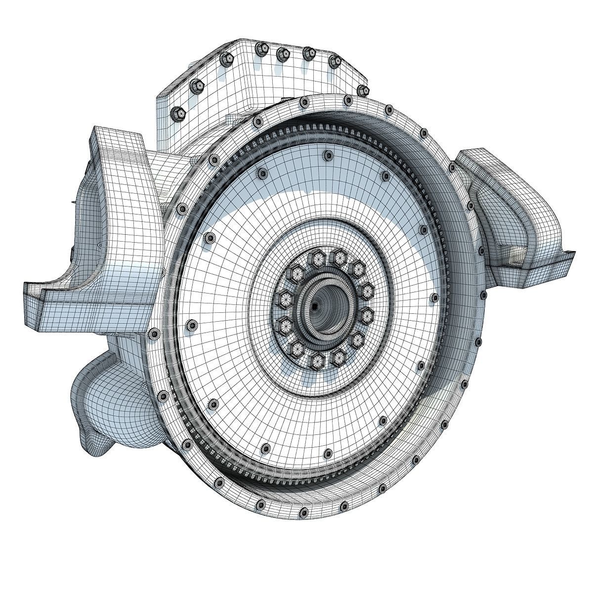 Yellow Engine Part V6 3D model_6