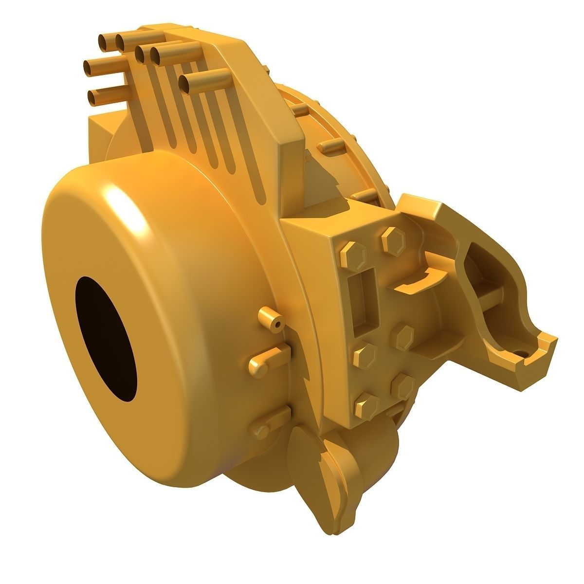 Yellow Engine Part V6 3D model_5