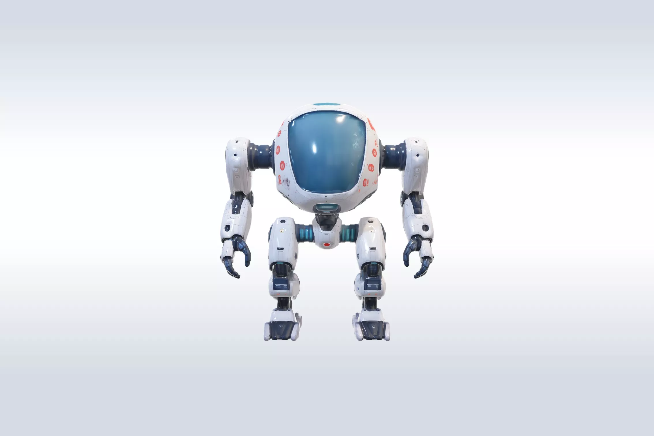 Robot Medical Technician with Pilot in Cockpit 185 Low-poly 3D model