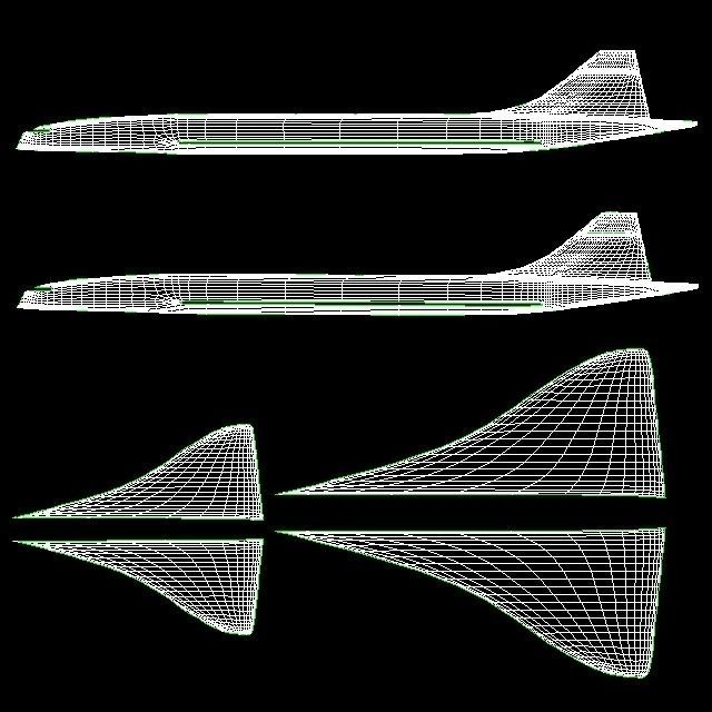 Concorde airplane flying in sky 3D model_12