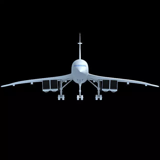 Concorde airplane flying in sky 3D model_0