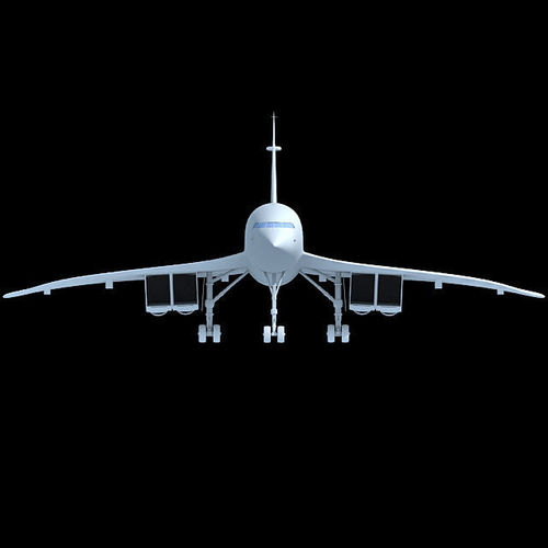 Concorde airplane flying in sky 3D model