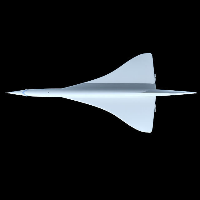 Concorde airplane flying in sky 3D model_2