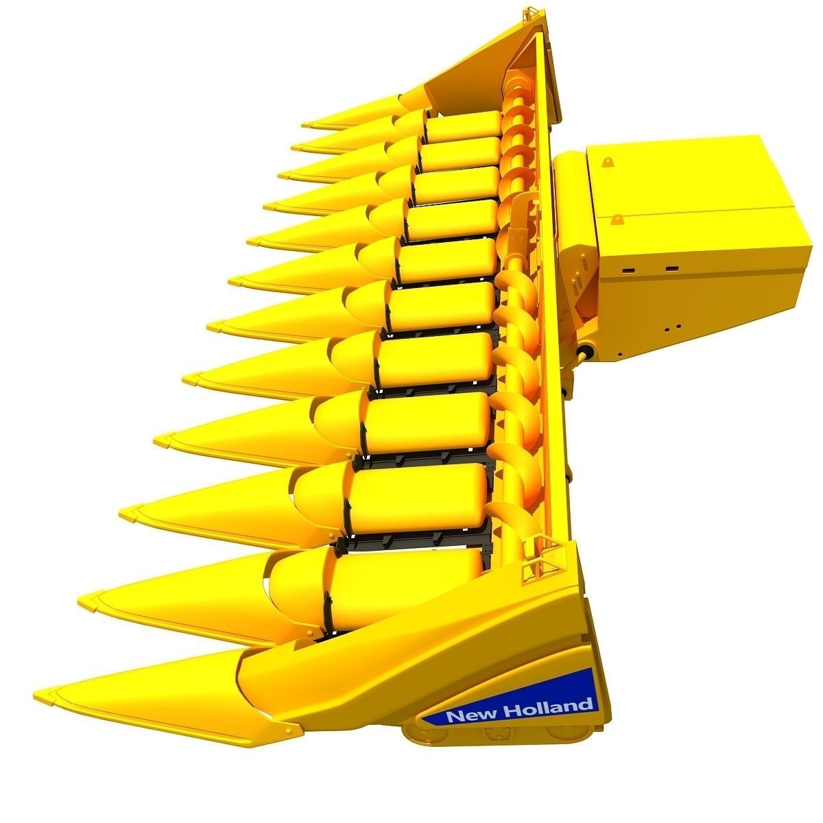 Yellow Combine Threshing 2 3D model_6