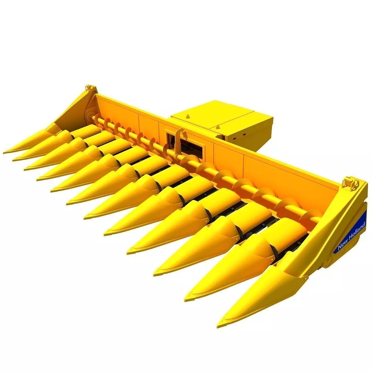 Yellow Combine Threshing 2 3D model_0