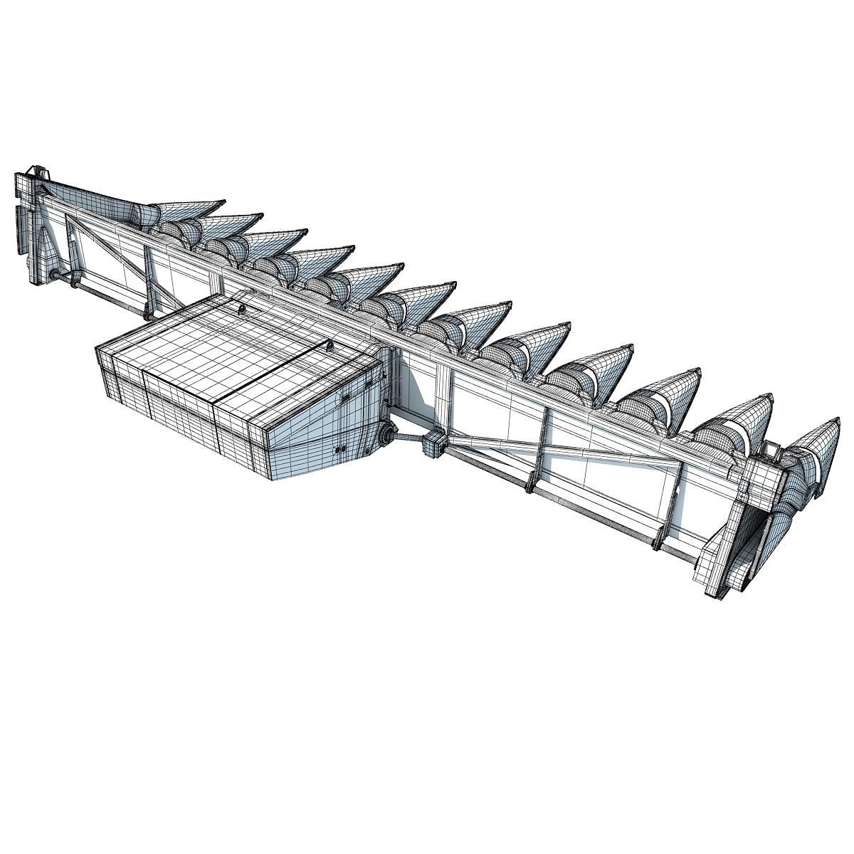 Yellow Combine Threshing 2 3D model_10