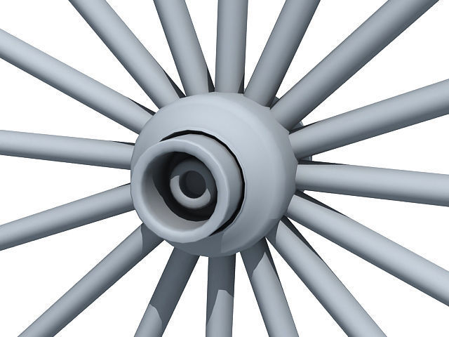 Classic Carriage Wheel 3D model_4