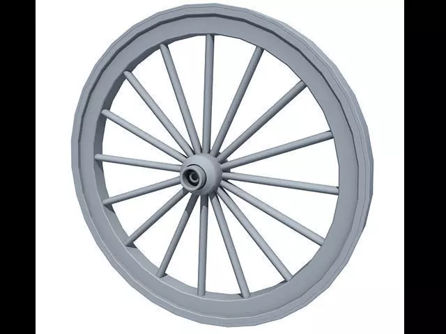Classic Carriage Wheel 3D model_0