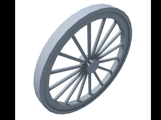 Classic Carriage Wheel 3D model_1
