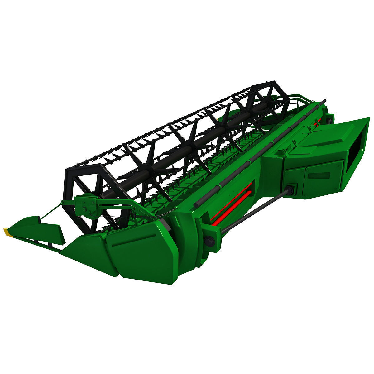 Green Combine Threshing 3D model_5
